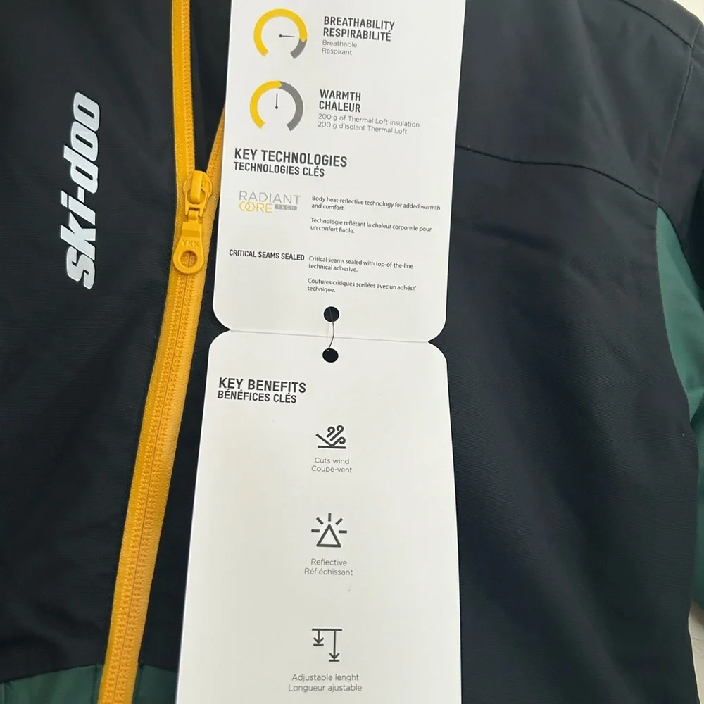 Ski-Doo Kids' Black‎ and Green particle jacket